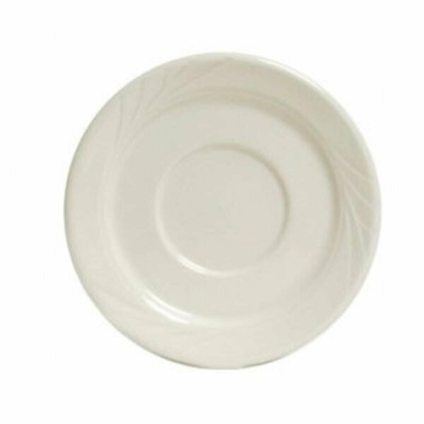 Tuxton China Monterey 5.5 in. Embossed Pattern China Saucer - American White - 3 Dozen YEE-054